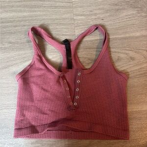 Urban Outfitters Pink Waffle Knit Crop Top